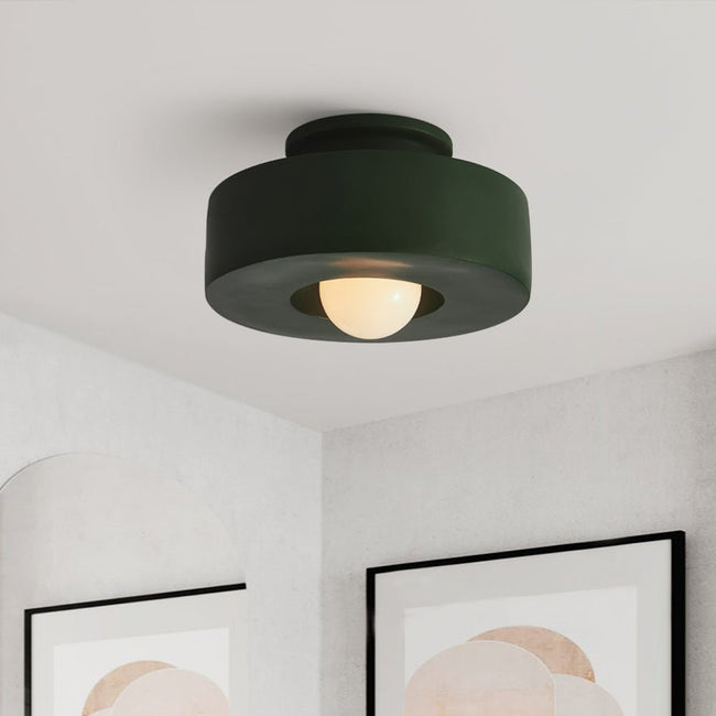 Ceramica | Modern Elegant Geometric Flush Mount Ceiling Light Fixture 0 Hover Image