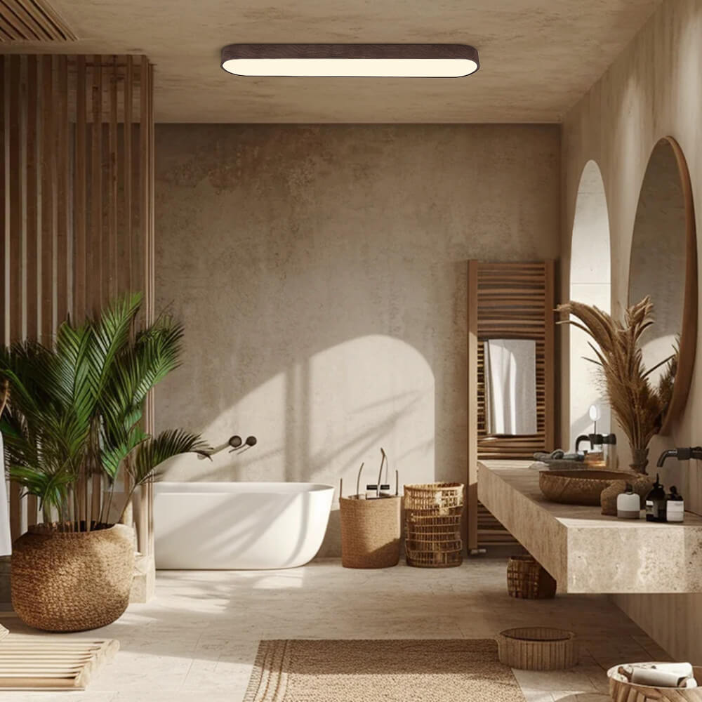 LuminaraWood | Elegant Modern Flush Mount LED Ceiling Light Fixture 10