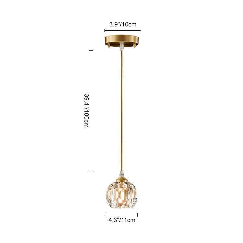 LustraBrass | Elegant Glamorous Crystal Mini Pendant Light Fixture 1
