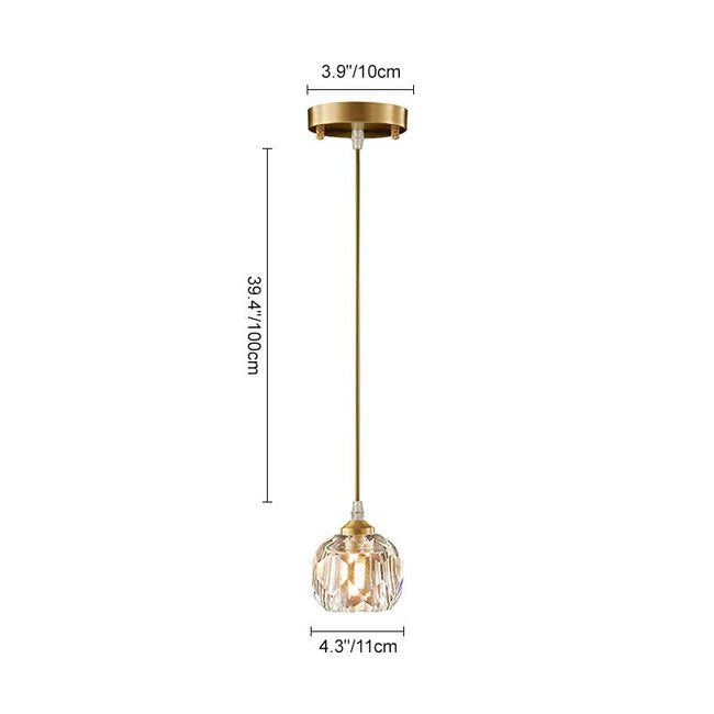 LustraBrass | Elegant Glamorous Crystal Mini Pendant Light Fixture Main Image