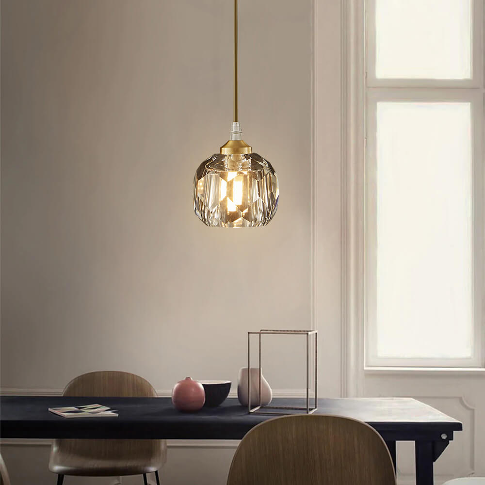LustraBrass | Elegant Glamorous Crystal Mini Pendant Light Fixture 3