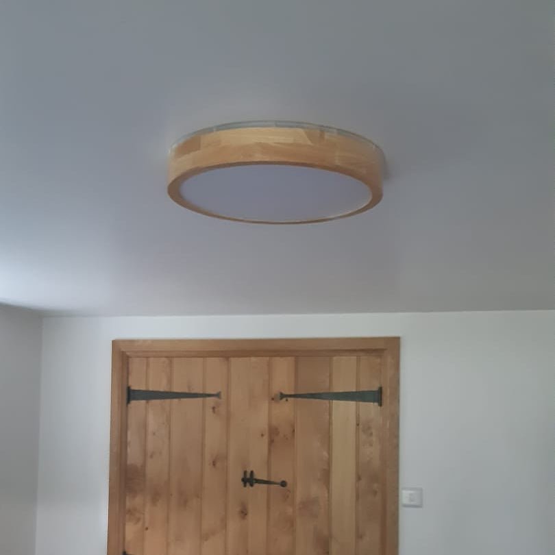 NordicGlow | Stylish Dimmable Wood LED Flush Mount Ceiling Light 1