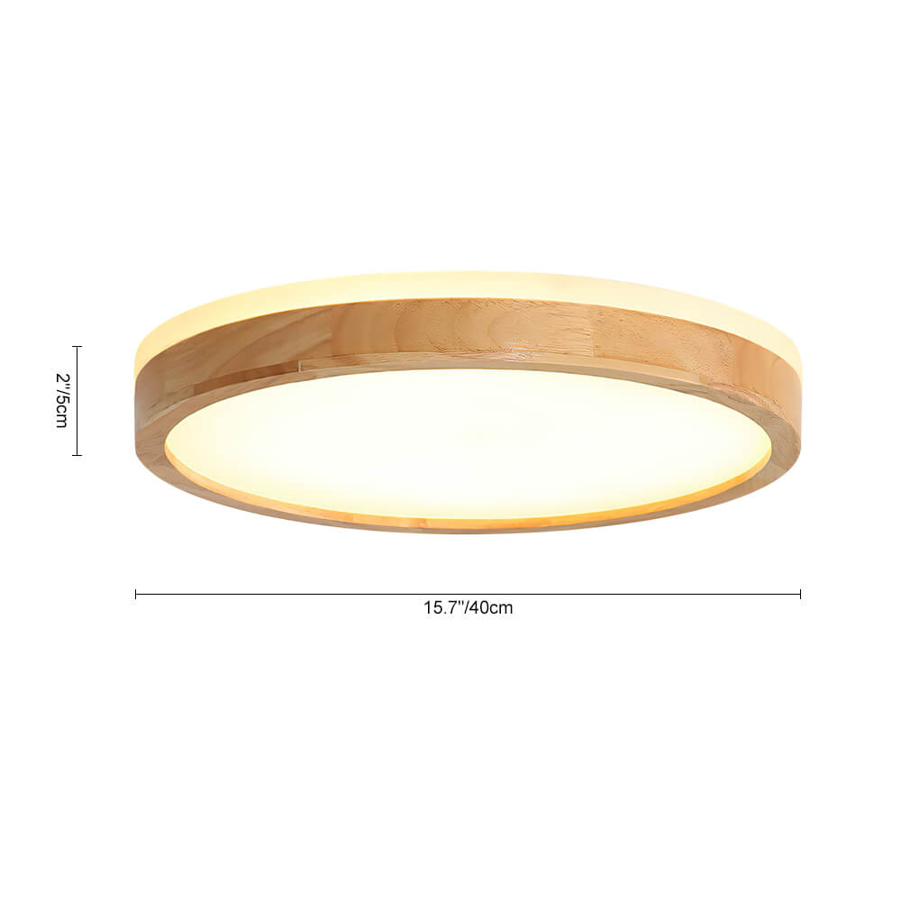 NordicGlow | Stylish Dimmable Wood LED Flush Mount Ceiling Light 7