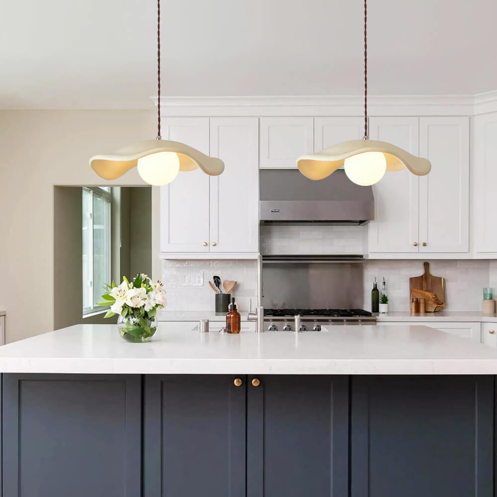 Wabi-Sabi Glow | Unique Vintage Ceramic Kitchen Pendant Light Fixture 5